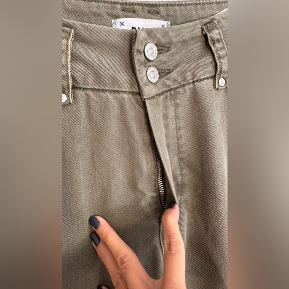 NWOT Paige Dion Cargo Pants Vintage Ivy Green Bootcut 24 - Picture 5 of 12
